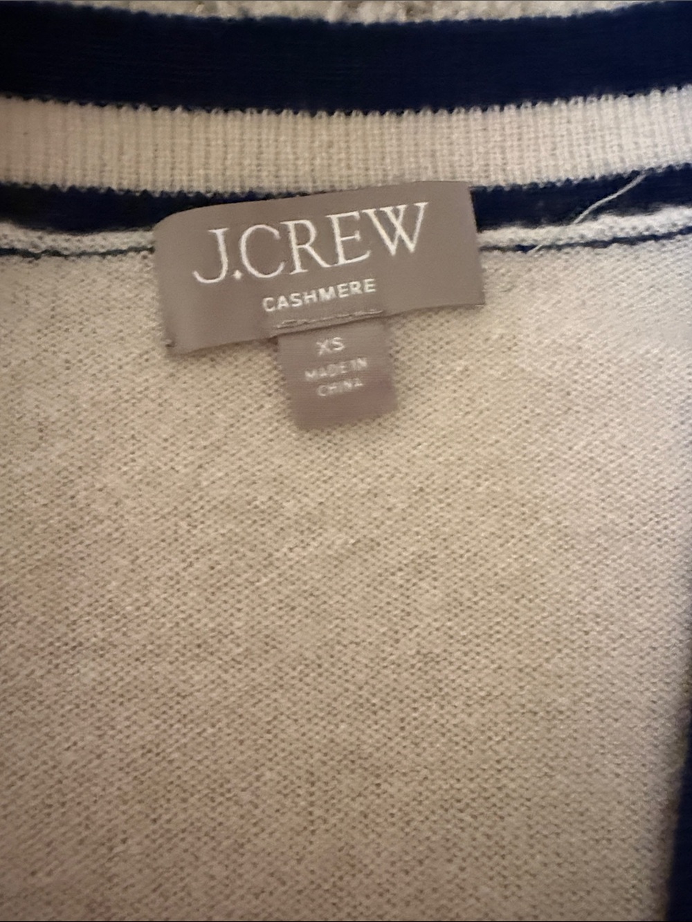 J. Crew Cashmere Cardigan Sweater In Sailor Stripe For Women Size XS - Picture 6 of 14